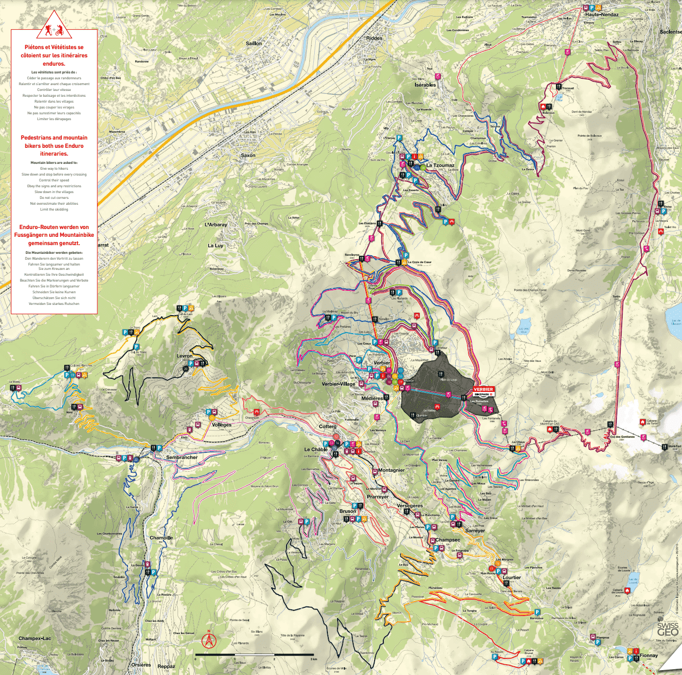 Verbier bike rental map